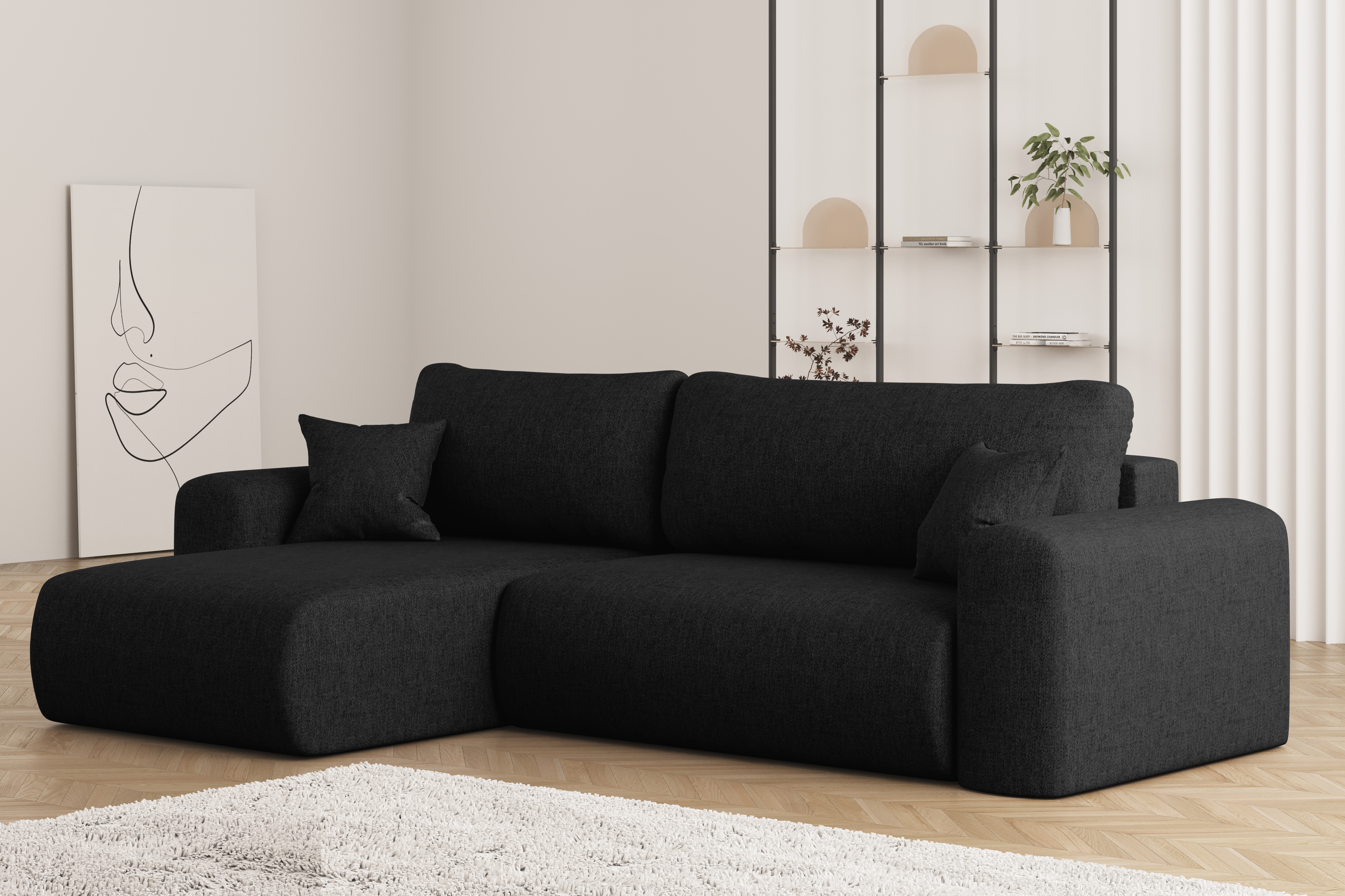 Capri L Ecksofa Neve Stoff 100